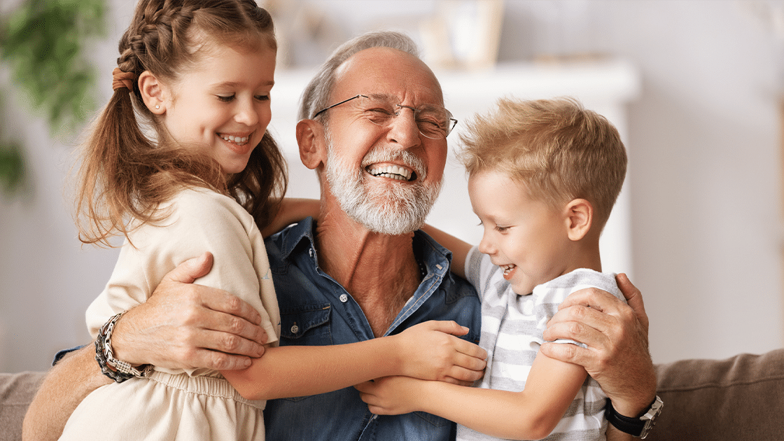 Grandfather With Grand Children